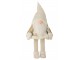 Bílo-zlatý veliký stojící Santa Claus s pružným tělem - 57*52*145 cm J-Line by Jolipa
