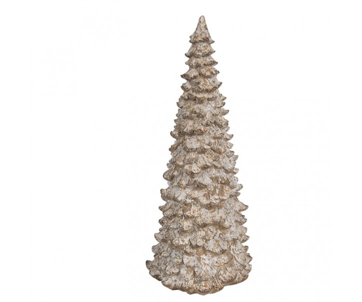 Béžová dekorace vánoční stromek Christmas Tree - Ø 13*30 cm Clayre & Eef