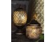 Šedá skleněná svítící LED lucerna Balli - Ø 10*13 cm Clayre & Eef