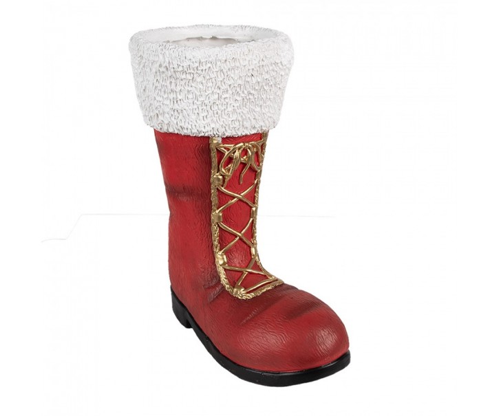 Červená vánoční dekorace santova bota - 32*19*36 cm Clayre & Eef