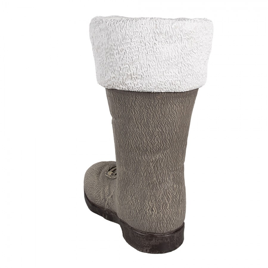Šedá vánoční dekorace santova bota - 37*23*43 cm Clayre & Eef Šedá vánoční dekorace santova bota - 37*23*43 cm Clayre & Eef