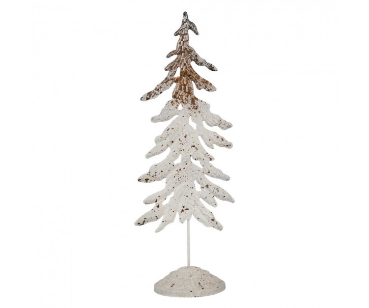Bílo-hnědý antik kovový dekorační stromek - 29*14*75 cm Clayre & Eef