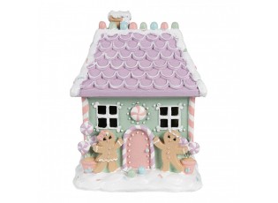 Zeleno-fialová perníková chaloupka Gingerbread House Pastello - 17*14*21 cm