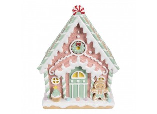 Růžová perníková chaloupka Gingerbread House Pastello - 20*16*25 cm