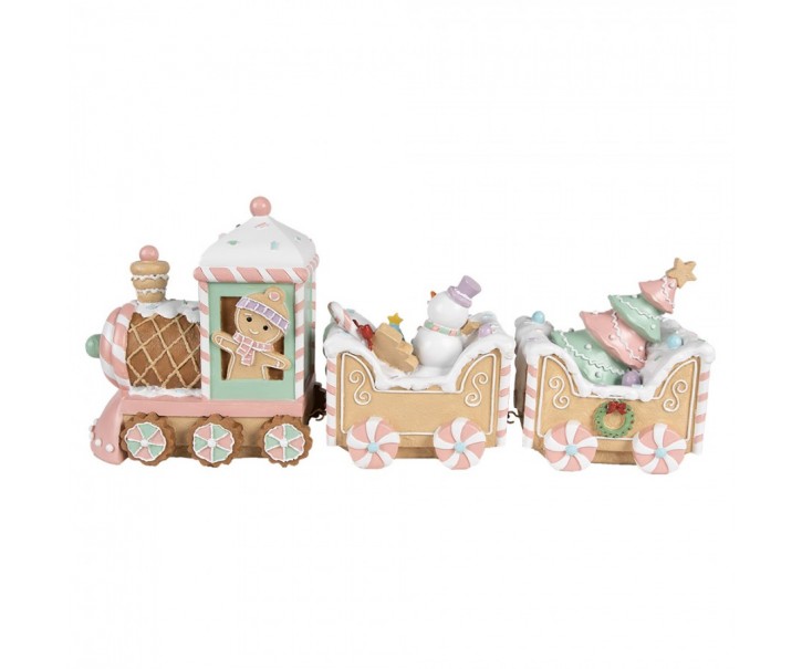 Barevný vánoční perníkový vláček Gingerbread Train - 45*12*19 cm Clayre & Eef