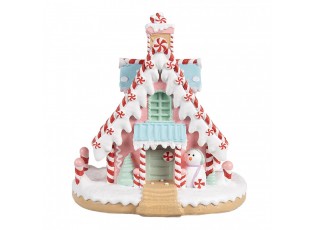 Barevná perníková chaloupka Gingerbread House Pastello - 16*13*15 cm