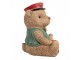 Pokladnička medvídek ve vestičce s autíčkem - 15*13*19 cm Clayre & Eef