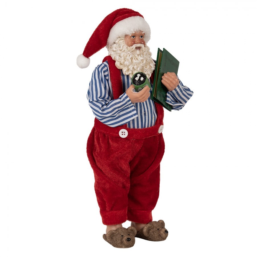 Vánoční dekorace taťka Santa Claus v bačkorkách a laclíkách - 13*10*27 cm Clayre & Eef Vánoční dekorace taťka Santa Claus v bačkorkách a laclíkách - 13*10*27 cm Clayre & Eef