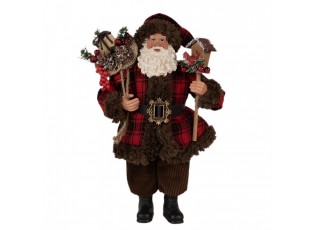Vánoční dekorace taťka Santa Claus v kabátku s dárky - 18*10*27 cm