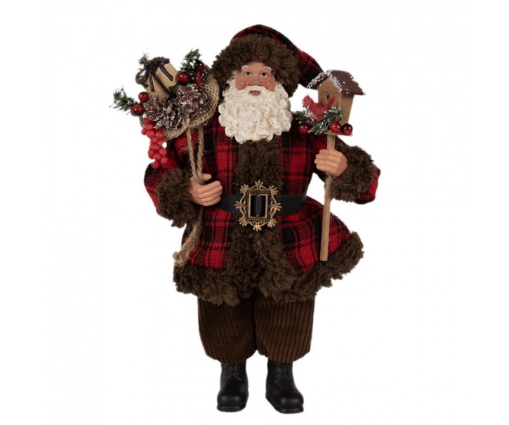 Vánoční dekorace taťka Santa Claus v kabátě s dárky - 18*10*27 cm Clayre & Eef