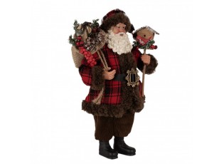 Vánoční dekorace taťka Santa Claus v kabátku s dárky - 18*10*27 cm
