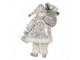Dekorace Santa ve stříbrném obleku s pytlem dárků - 18*11*28 cm Clayre & Eef