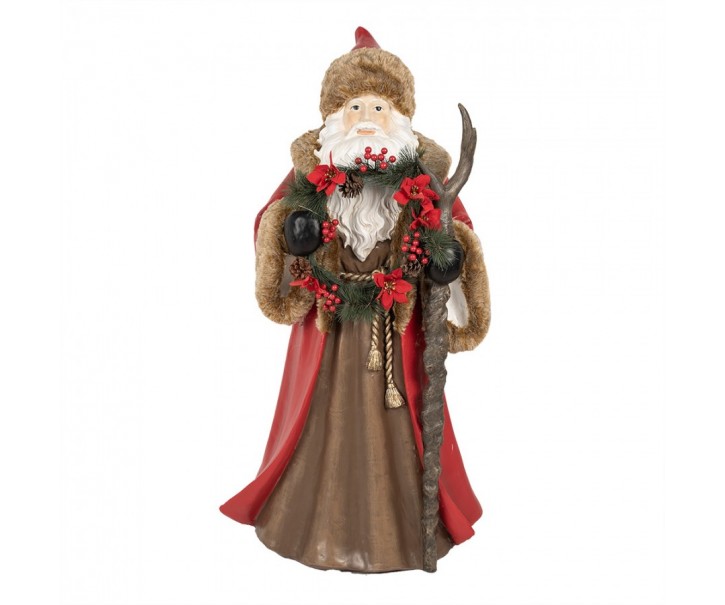 Veliká vánoční dekorace Santa Claus v plášti - 65*49*122 cm Clayre & Eef