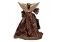 Anděl ve zdobných hnědých šatech na špičku stromku Angel Chris - 16*10*28 cm Clayre & Eef