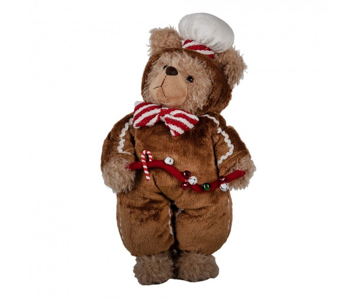 Vánoční dekorace stojící plyšový medvěd v oblečku Teddy Bear - 22*16*43 cm Clayre & Eef