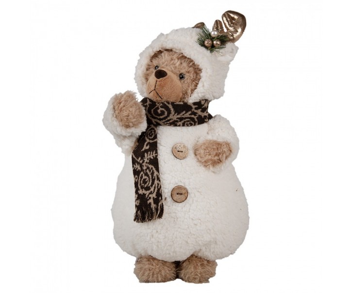Vánoční dekorace stojící plyšový medvěd v oblečku Teddy Bear - 22*16*40 cm Clayre & Eef