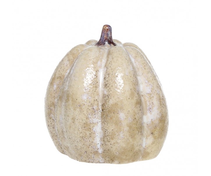 Béžová latté keramická dekorace dýně Rennes - Ø 12*14 cm Chic Antique