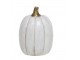 Bílá antik dekorace dýně Pumpkin gold - Ø 5*7 cm Chic Antique