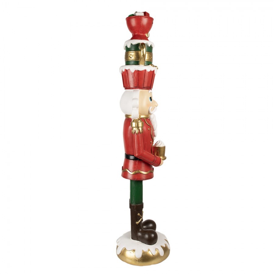Červená dekorace Louskáček Nutcracker se šálky - 30*28*120 cm Clayre & Eef Červená dekorace Louskáček Nutcracker se šálky - 30*28*120 cm Clayre & Eef