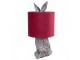 Šedá stolní lampa králík s červeným stínidlem Rabbi - Ø 20*43 cm Clayre & Eef