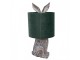 Šedá stolní lampa králík s tmavě zeleným stínidlem Rabbi - Ø 20*43 cm Clayre & Eef
