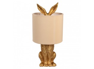 Zlatá stolní lampa králík s béžovým stínidlem Rabbi - Ø 20*43 cm