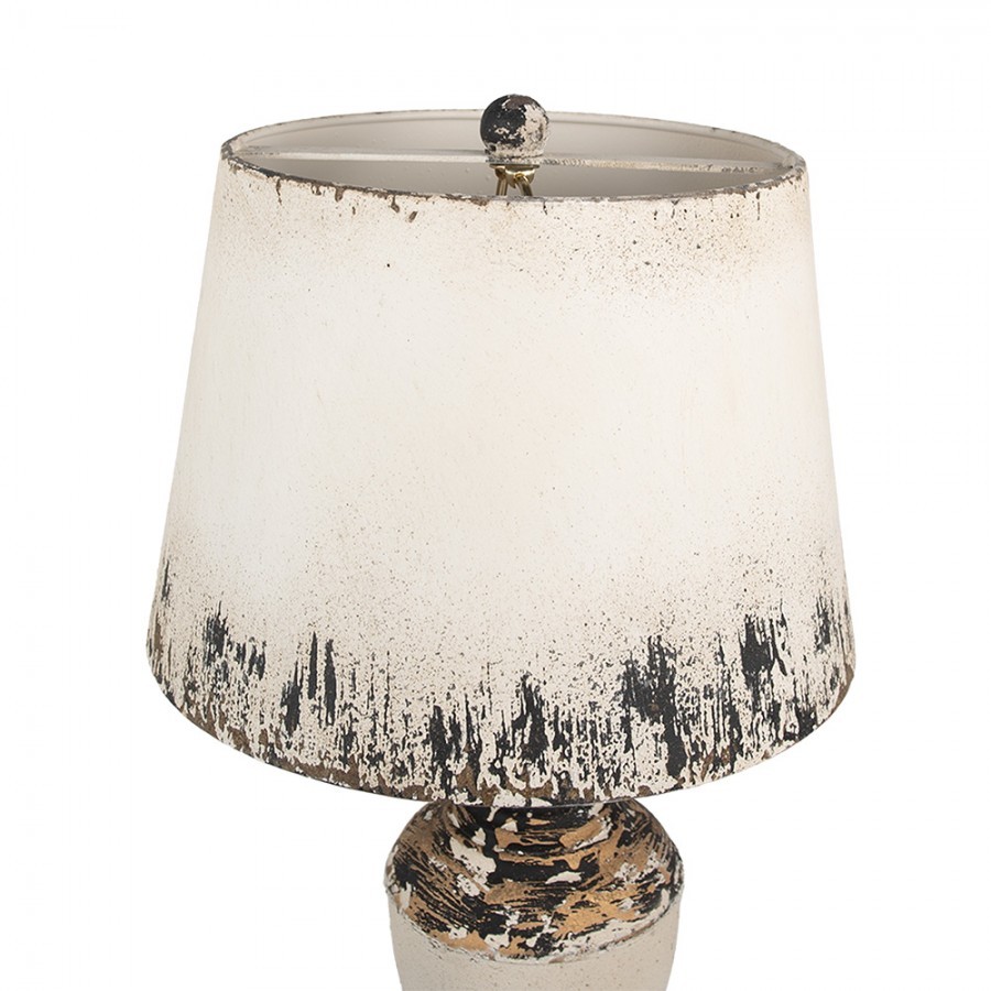 Béžová antik kovová stolní lampa Brocante - Ø 32*60 cm E27/ 1*60W Clayre & Eef Béžová antik kovová stolní lampa Brocante - Ø 32*60 cm E27/ 1*60W Clayre & Eef