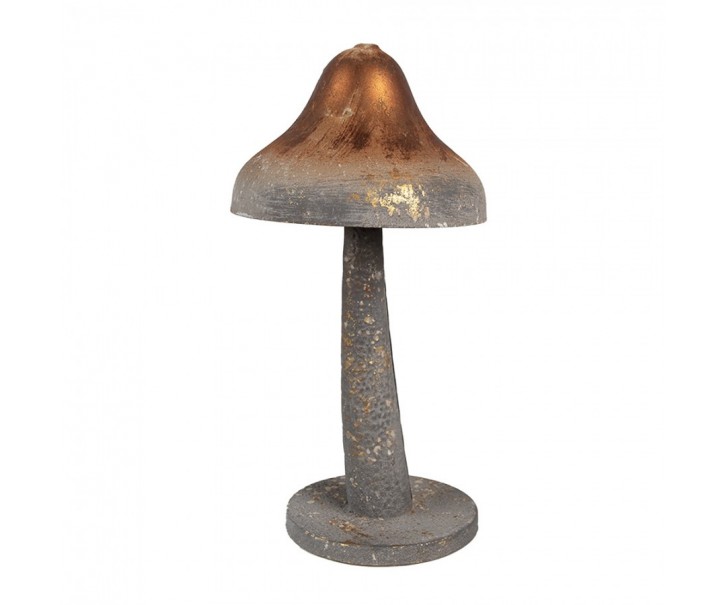 Šedo-měděná plechová dekorace houba - Ø 14*27 cm Clayre & Eef