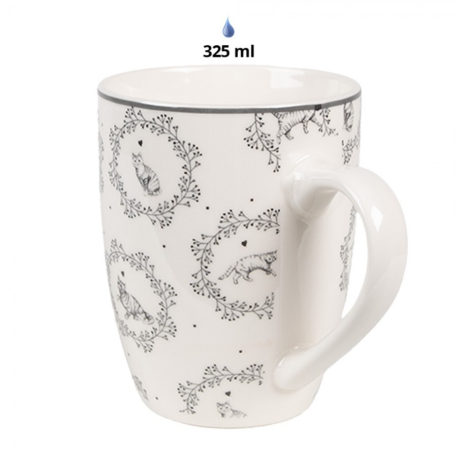 Porcelánový hrnek s kočičkami Lovely Grey Cats - 12*8*10 cm / 325 ml Clayre & Eef Porcelánový hrnek s kočičkami Lovely Grey Cats - 12*8*10 cm / 325 ml Clayre & Eef