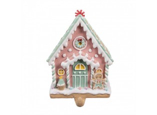 Háček na punčochu chaloupka Gingerbread House Pastello - 13*10*18 cm