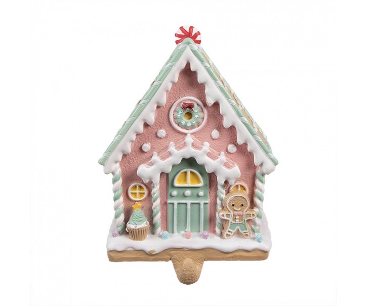 Háček na punčochu perníková chaloupka Gingerbread House - 13*10*18 cm Clayre & Eef