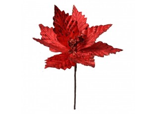 Červená umělá květina zápich vánoční hvězda Poinsettia - Ø 23*27 cm 