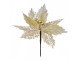 Bílo-zlatá umělá květina zápich vánoční hvězda Poinsettia - Ø 22*25 cm Clayre & Eef