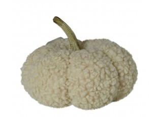 Béžová plyšová dekorace dýně Pumpkin Teddy L - Ø 25*19 cm