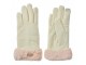 Béžové vaflové dámské rukavice s kožíškem - 9*23*2 cm Clayre & Eef