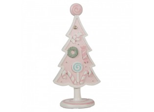 Pastelově růžová dekorace vánoční stromek Christmas Tree Pastello - 12*9*25 cm