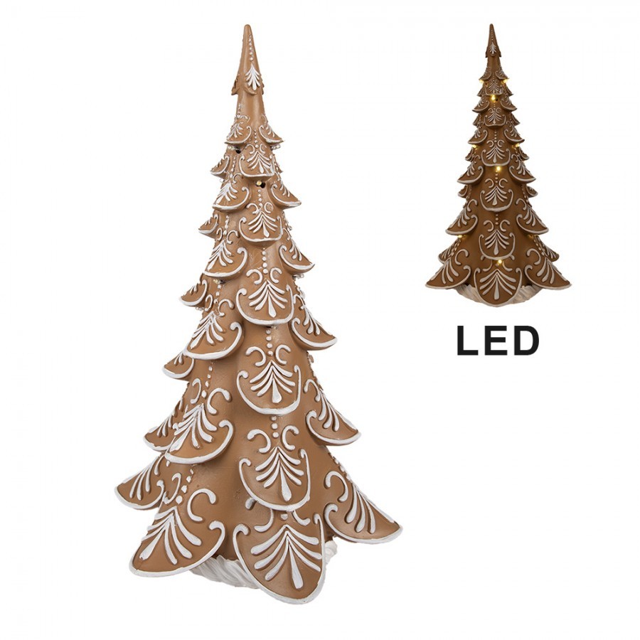 Vánoční perníkový stromek s Led světýlky Gingerbread Tree - 26*23*42 cm Clayre & Eef Vánoční perníkový stromek s Led světýlky Gingerbread Tree - 26*23*42 cm Clayre & Eef