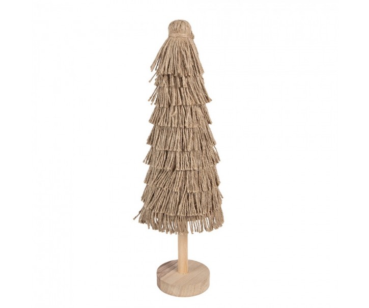 Dekorace vánoční stromek s jutovým provázkem - Ø 14*42 cm Clayre & Eef