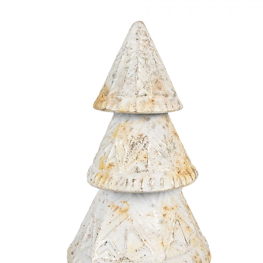 Bílý antik kovový dekorační stromek - Ø 12*32 cm Clayre & Eef Bílý antik kovový dekorační stromek - Ø 12*32 cm Clayre & Eef