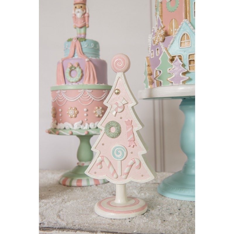 Pastelově růžová dekorace vánoční stromek Christmas Tree Pastello - 12*9*25 cm Clayre & Eef Pastelově růžová dekorace vánoční stromek Christmas Tree Pastello - 12*9*25 cm Clayre & Eef