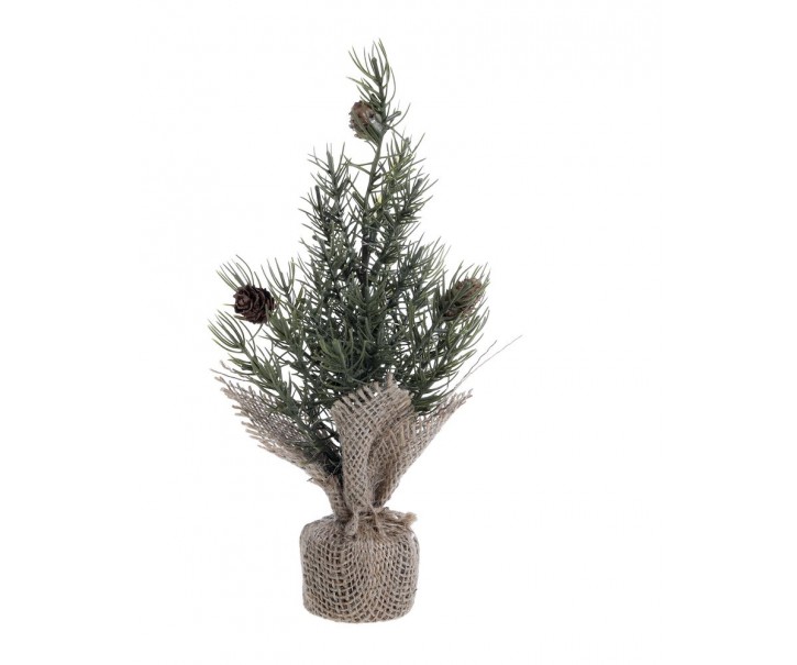 Zelený vánoční borovicový stromek v jutě Fleur Pine Tree - 25 cm Chic Antique