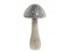 Přírodní dřevěná dekorace houba se třpytkami Mushroom - Ø 12*25 cm Chic Antique