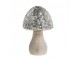 Přírodní dřevěná dekorace houba se třpytkami Mushroom - Ø 8*15 cm Chic Antique