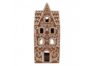Porcelánový svícen perníková chaloupka Gingerbread House - 7*7*17 cm