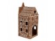 Hnědý porcelánový svícen perníková chaloupka Gingerbread House - 7*7*17 cm Clayre & Eef