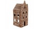 Hnědý porcelánový svícen perníková chaloupka Gingerbread House - 7*7*17 cm Clayre & Eef