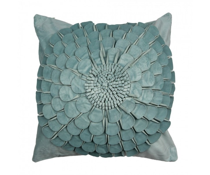 Zelený povlak na polštář s květinou Flower - 45*45 cm Clayre & Eef
