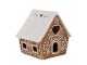 Porcelánový svícen perníková chaloupka Gingerbread House - 8*6*8 cm Clayre & Eef