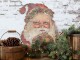Vánoční kovová nástěnná dekorace Santa Vintage - 39*1,5*50 cm Chic Antique