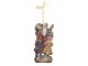 Vánoční kovová závěsná dekorace Santa Vintage - 15*30 cm Chic Antique